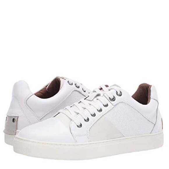 Steve Madden Mister Sneaker White Leather 8.5 D (M) - Picture 1 of 1